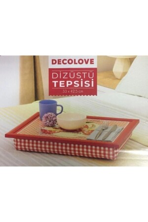 Padded Laptop Tray Red & Brown DCL - DECOLOVE