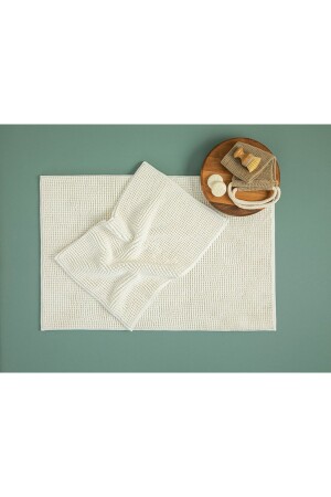 Paige Polyester Makarna Banyo Paspası Setı 60x90 40x60 Cm Ekru 10035542 - English Home