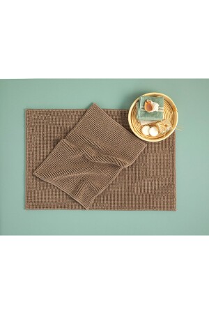 Paige Polyester Pasta Bath Mat Set 60x90 40x60 Cm Brown 10035542 - English Home