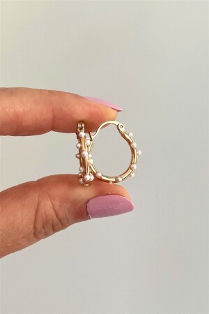 Pair of Vintage Hoop Earrings Steel with Pearls - Anor Accessories