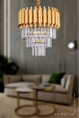 Palmira 35' Crystal Stone Luxury Chandelier - (Yellow - Gilt) PA-607-35-SY - Avizemoda