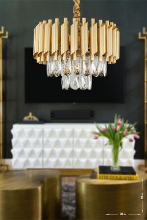 Palmira 35' Prism Cut Crystal Stone Luxury Chandelier - (Yellow-gilt) PA-608-KSY-35 - Avizemoda