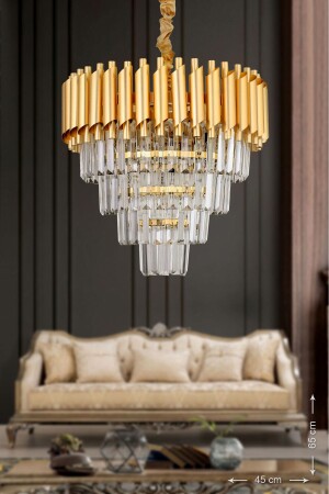 Palmira 45' Crystal Stone Luxury Chandelier - (yellow-gilt) PA-607-45-SY - Avizemoda