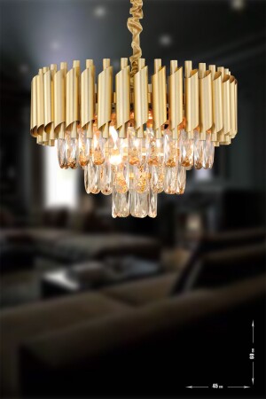 Palmira 45' Prism Cut Crystal Stone Luxury Chandelier - (YELLOW-GOLD) PA-608-KSY-45 - Avizemoda