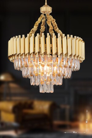 Palmira 55' Prism Cut Crystal Stone Luxury Chandelier - (yellow-gilt) PA-608-KSY-55 - Avizemoda