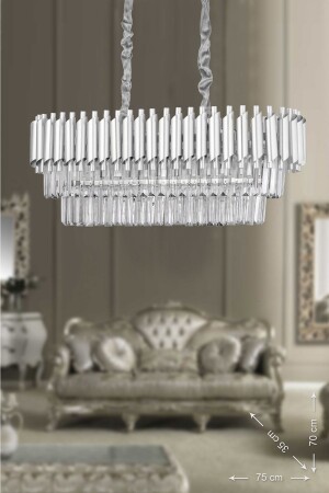 Palmira 75x35 Luxury Crystal Stone Chandelier - (silver-gilt) PA-607-YM-GY - Avizemoda