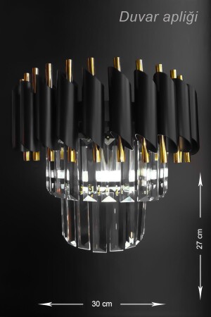 Palmira Crystal Stone Luxury Sconce - (BLACK-GOLD) PT-800-APL-G - Avizemoda