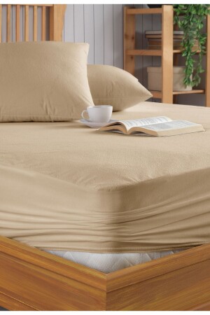 Pamukkale Brown Mattress Protector Micro Fitted Water Liquid Proof Mattress Protector Mattress Protector (10 Different Sizes) - Formeya