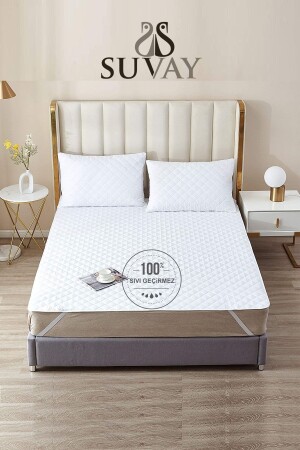 Pamukkale Bt Water Liquid Proof Quilted Mattress Mattress Single and Double Quilted 100% Cotton Bed Mat - Suvay