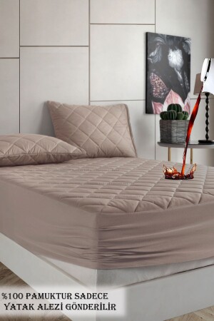 Pamukkale Colorful Mattress Mattress Brown 100% Cotton Quilted Liquid Proof Mattress Sheet Fitted - Formeya