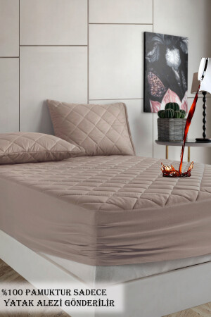 Pamukkale Colorful Mattress Mattress Brown 100% Cotton Quilted Liquid Proof Mattress Sheet Fitted gksga - Formeya