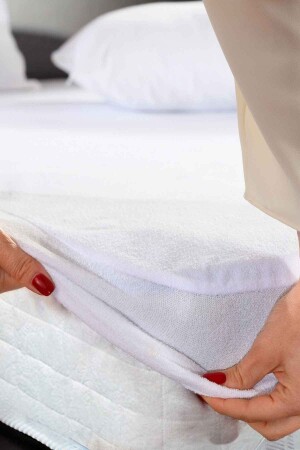Pamukkale Mattress Protector Cotton Fitted Water Liquid Proof Mattress Protector Mattress Protector (10 Different Sizes) PFSGA - Formeya