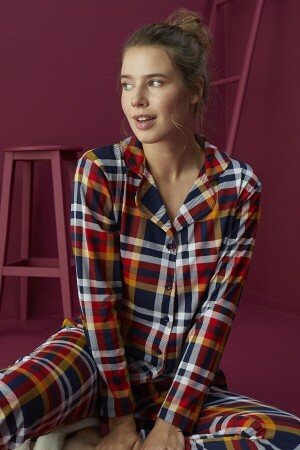 Pamuklu Düğmeli Pijama Takım - Strawberry