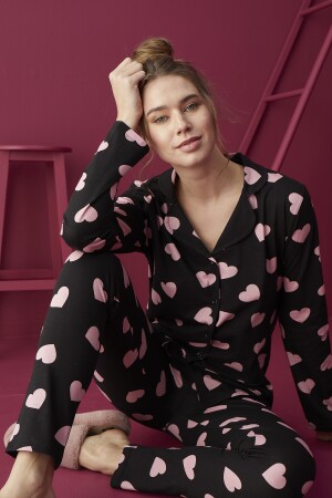 Pamuklu Düğmeli Pijama Takım 451 - Strawberry