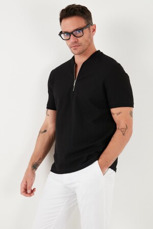 Pamuklu Regular Fit Yarım Fermuarlı T Shirt Erkek T Shirt 5902653 - Buratti