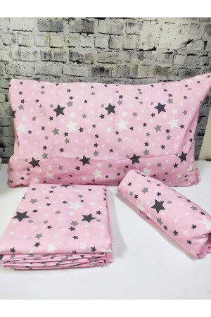 Pamuklu Yıldız Desen Tek Kişilik Nevresim Takımı Çarşafı Lastikli (fitted) YENİ-YILDIZ-NEVRESİM - GASEL ÇARŞI