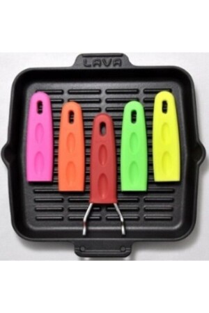 Pan Silicone Handle Cast Iron Grill 21*21 Cm 813104070012 - Lava