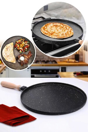 Pancake Pan Stove Top Bread Flatbread Pan Cast Granite Double Sided Pan 09022023MEMO-Pancake Pan - qussine