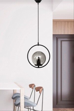 Pandora Modern – Einzelner Kronleuchter aus Rauchglas – Schwarzer Kronleuchter – Wohnzimmer – Wohnzimmer – Schlafzimmer A89 - VEDA AVİZE