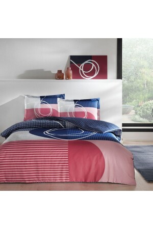 Pandora Satin Double Duvet Cover Set Navy Blue 000001000044333001 - Taç