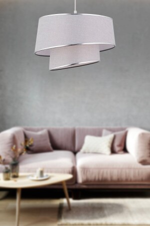 Paoni 2 Storey Gray Modern Hallway, Bedroom Living Room Chandelier 4043-02-AGR-CR - Apliqa