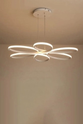 Papatya Modern Tasarım Yatak Odası - Salon - Mutfak Beyaz Renk Gün Işığı Ve Beyaz Led Sarkıt Avize TYC00555849938 - Fer Avize