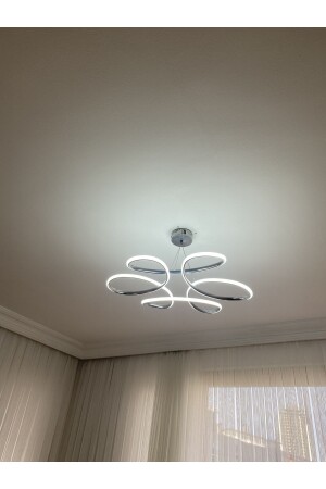 Papatya Moderner Wohnzimmer-Kronleuchter Chrom, 3 Farben Licht Papatya Chrom Ledavize - RAVELLO