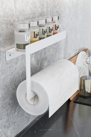 Paper Towel Rack Kitchen Countertop Paper Towel Holder White - Lamizon