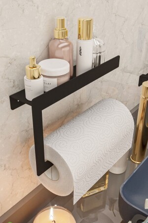 Paper Towel Rack Paper Towel Holder Kitchen Organizer Stand Black KAGITHAVLUBYZ002 - Lamizon