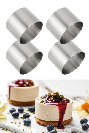 Parfe Kalıbı 4 Lü - Yuvarlak Kalın Pasta Kalıbı 5x8 Cm D16545 - Dekamis