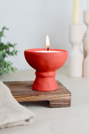 Parla Coral Color Candle Holder with pearl powder candles - Lalezen Home