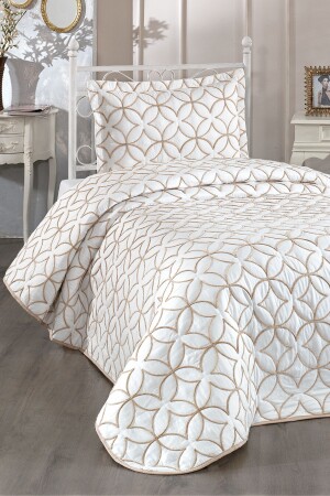 Parolin Single Quilted Bedspread Cream Gold - Çeyiz Diyarı