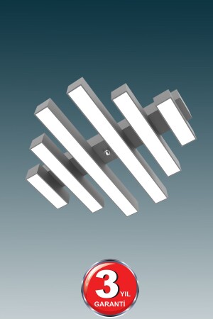 Parrilla (graues Gehäuse, weißes Licht) LED moderner Plafonier-LED-Kronleuchter, Wohnzimmer, Küche, Wohnzimmer Parrilla-Grau - Hegza Lighting