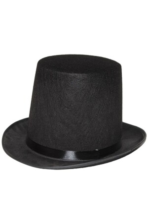 Partidolu Felt Fabric Black Color Bowler Magician Hat With Stripe - Pandoli