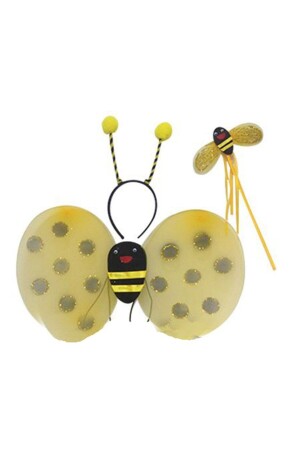 Partidolu Yellow Black Color Bee Wing Set Wing Crown Scepter - Pandoli