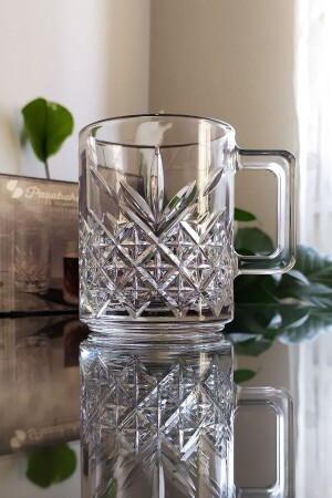 Paşabahçe Set of 2 Timeless 55462 Tea and Nescafe Cups with Handles P1504S1796 - evinizce
