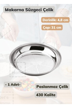 Pasta Strainer 31 Cm Stainless Steel Strainer Fine 014. Ms21103 - Jet's Home