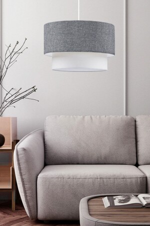 Pastel Gray Tone Fabric Pendant Lamp Chandelier Living Room Bedroom Entrance P5087S4785 - Art&Gift