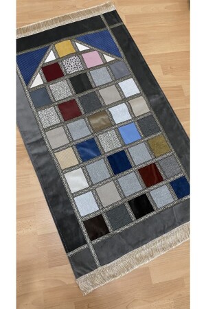 Patchwork Patchwork Lined Velvet Dowry Gift Prayer Rug 80 x 120 - AYHANHOME