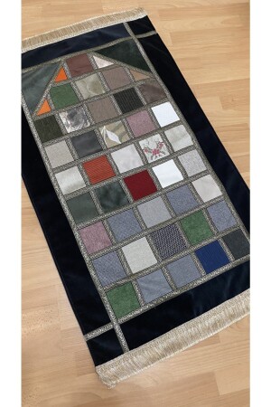 Patchwork Patchwork Velvet Lined Dowry Gift Prayer Rug - Ayhanhome