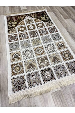 Patchwork Patterned Velvet Woven Dowry Gift Prayer Rug - Ayhanhome