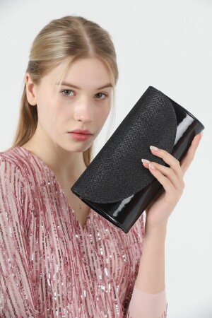 Patent Leather Glitter Evening Bag - Efnanstore