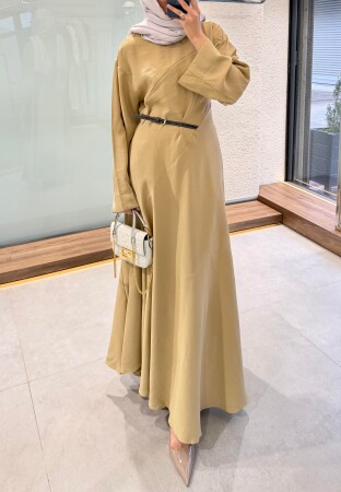 Patra Belted Dress - Camel - Duendeca