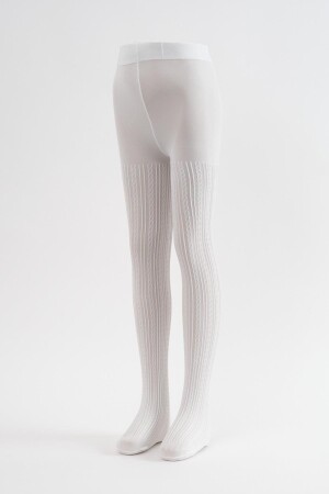 Patterned Children's Pantyhose White - Katia & Bony