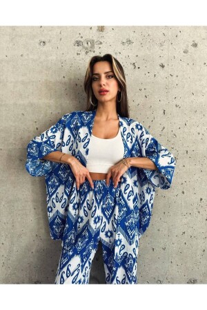 Patterned Double Kimono Set (Comfortable Fit) - Lamifustore