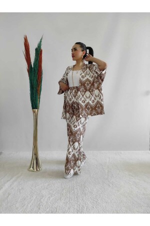 Patterned Double Kimono Set (Comfortable Fit) - İpli