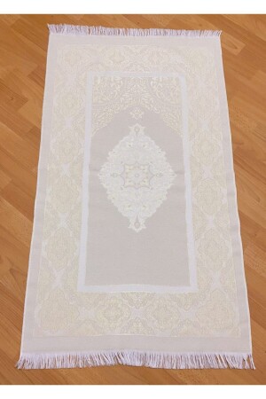 Patterned Fringed Gift Bundle Taffeta Gold Prayer Rug - Ayhanhome