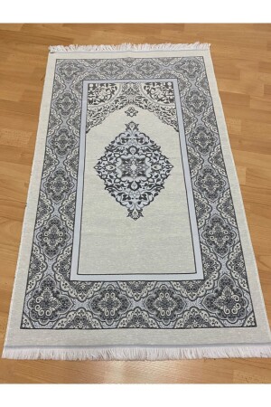 Patterned Fringed Gift Bundle Taffeta Gray Prayer Rug - Ayhanhome