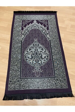 Patterned Fringed Gift Bundle Taffeta Purple Prayer Rug - Ayhanhome