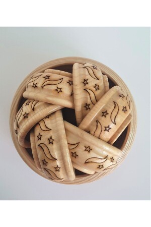 Patterned Wooden Snack Bowl Set-snack holder (Set of 7) ÇRZDSN01 - Ahşapdeluxe